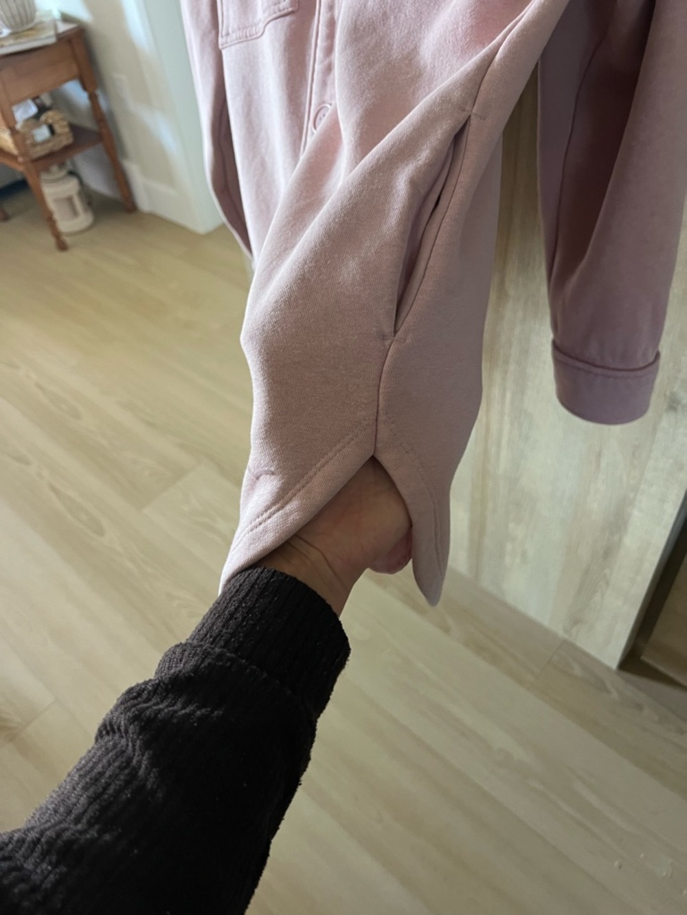 Lazypants Fleece Shacket in Rose - Picture 9 of 13